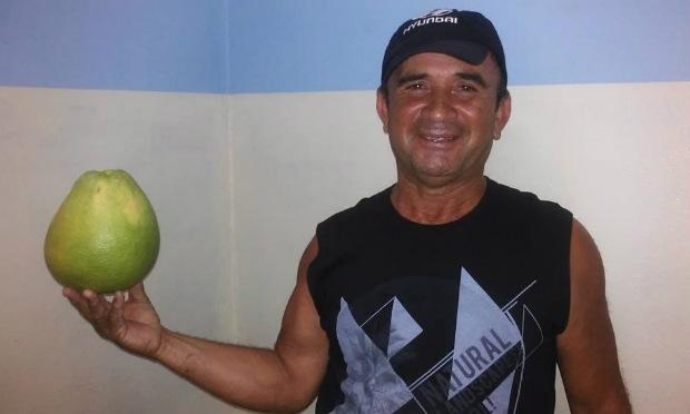 Agrônomo Fábio César acredita que a fruta se trata de uma "laranja toranja" / Foto: Jaelson do Açudinho/Arquivo Pessoal.