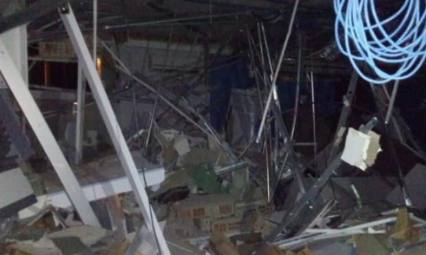 Agência ficou destruída após a explosão, afirma polícia / Foto: Divulgação/Jatobá Notícias.