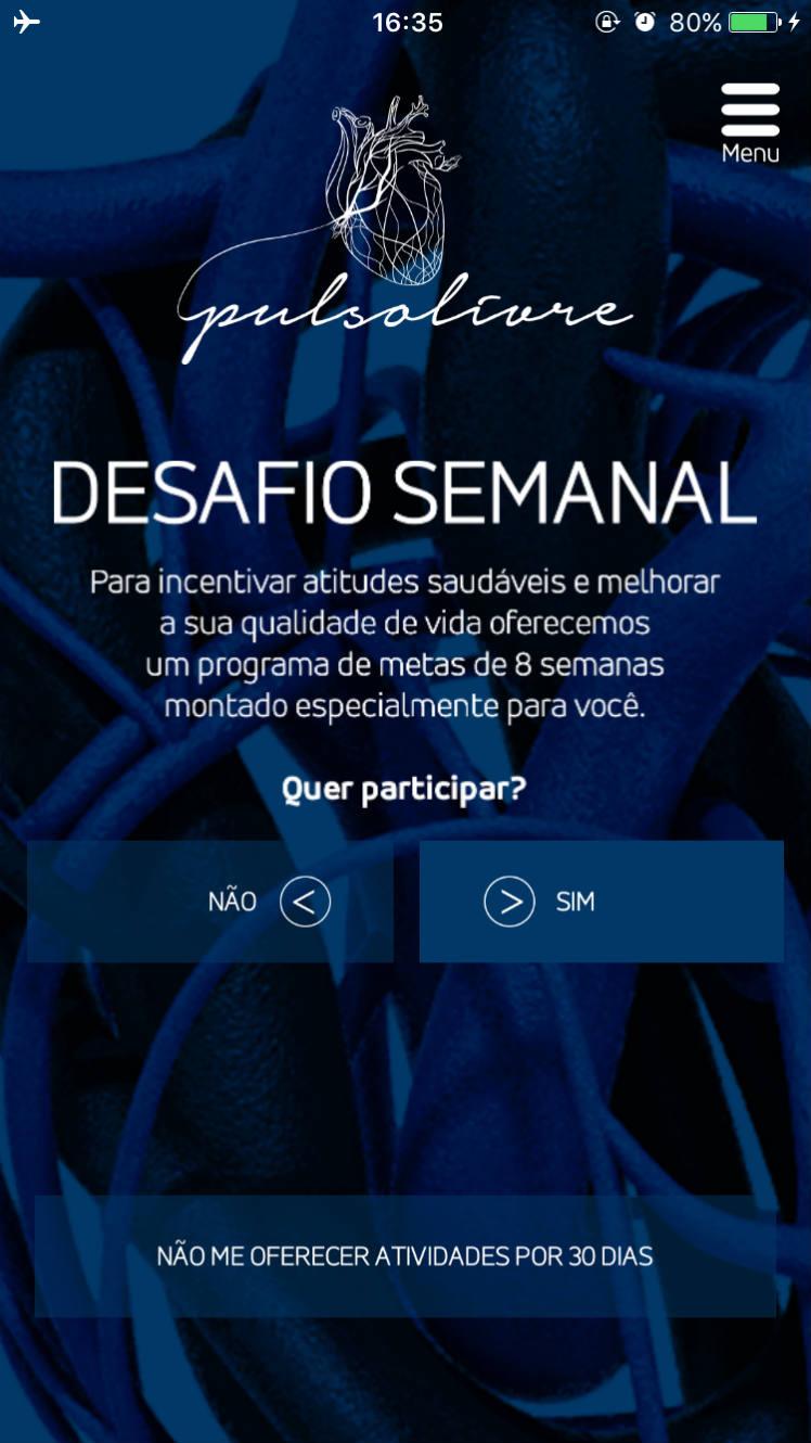 Imagem de tela do aplicativo Pulso Livre (Foto: Divulgação)