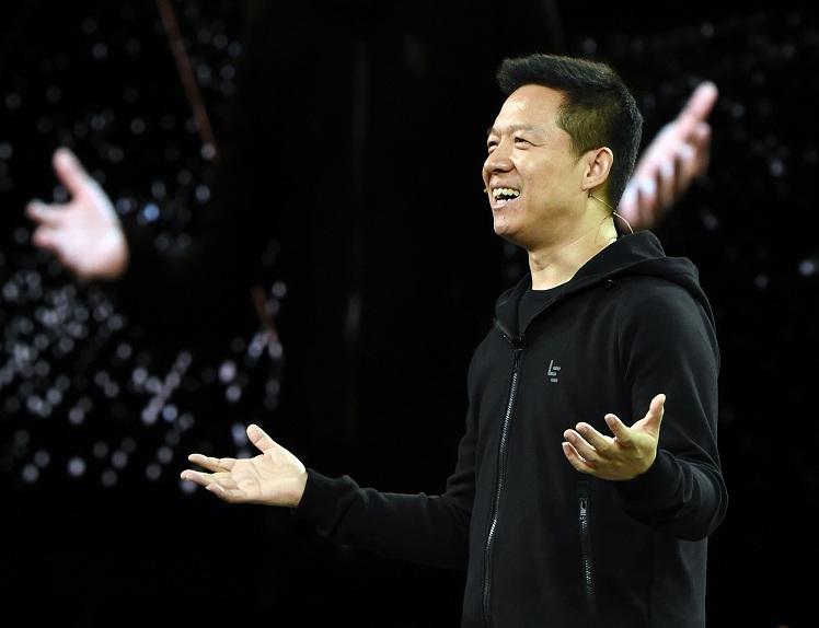 Fundador da LeEco e multimilionário chinês Jia Yueting revela o Faraday Future FF 91. Foto: Ethan Miller/Getty Images/AFP