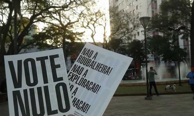 Campanhas por todo o País pedem o voto nulo / Foto: Facebook/Frente pelo voto nulo