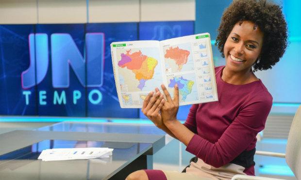 Maju é a primeira mulher negra a apresentar a previsão do tempo no "Jornal Nacional". Ela ocupa o cargo desde abril, e é responsável também pela previsão no "SPTV" / Foto: Internet