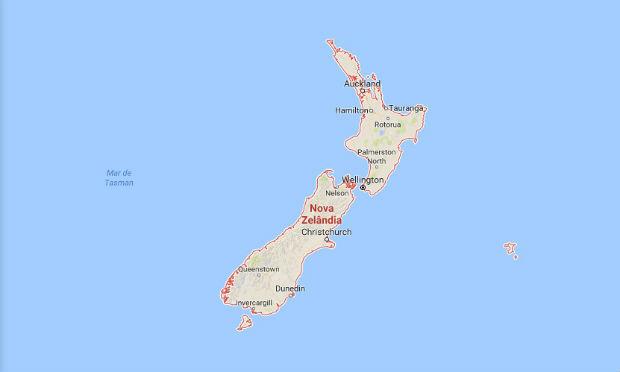 A Defesa Civil da Nova Zelândia assinalou uma "ameaça potencial de tsunami" nas áreas costeiras. / Foto: Google Maps