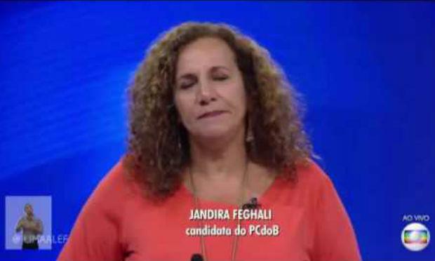 Candidata do PCdoB chegou a dizer que a Rede Globo apoiou o golpe / Foto: reprodução/Youtube