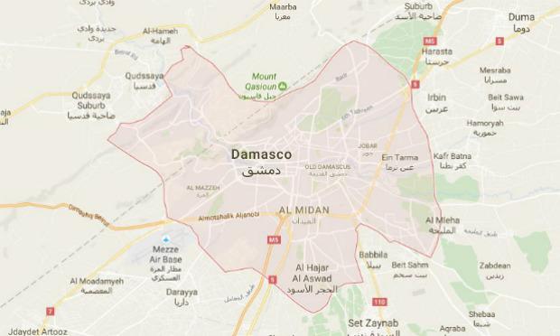 Os atentados são raros em Damasco, reduto do governo de Bashar al-Assad, o qual enfrenta os rebeldes no país há seis anos. / Foto: Reprodução/Google Maps.