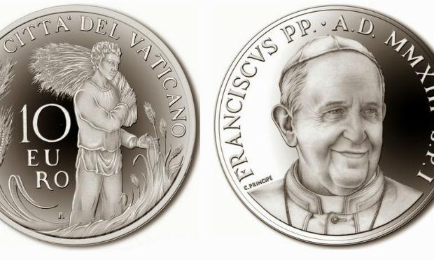 As moedas de euro do Vaticano serão substituídas pelo escudo pontifício rodeado pelas 12 estrelas da UE / Foto: Reprodução