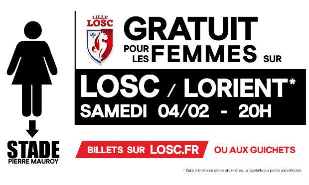 Lille disponibilizou ingressos para as torcedoras. / Foto: Reprodução/Facebook