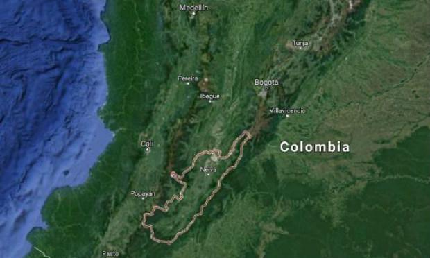 O terremoto de 5,7 de magnitude teve seu epicentro registrado no departamento de Huila. / Foto: Reprodução/ Serviço Geológico Colombiano