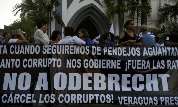 Houve protesto no Panamá contra o escândalo de corrupção da Odebrecht / Foto: AFP