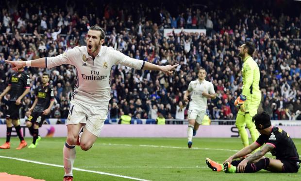 Bale entrou com fome de bola e marcou aos 38 minutos, depois de lançamento de Isco. / Foto: AFP.