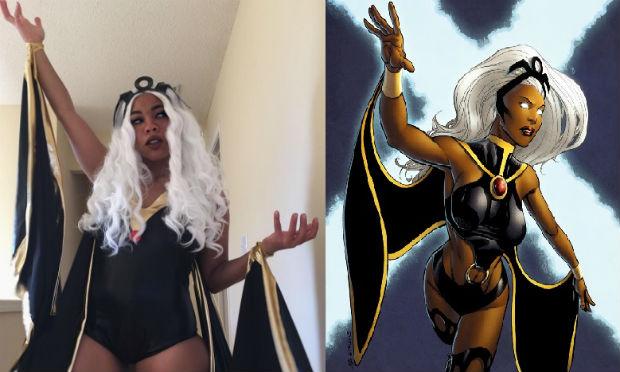 Kiera vestida da personagem Tempestade, de X-Men / Foto: reprodução/Instagram