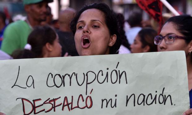 Panamenhos protestaram contra a corrupção no país / Foto: AFP