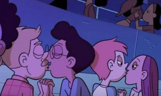A motivação foi o primeiro beijo gay em uma animação, "Star vs. as Forças do Mal", em um episódio recente / Foto: Reprodução do vídeo