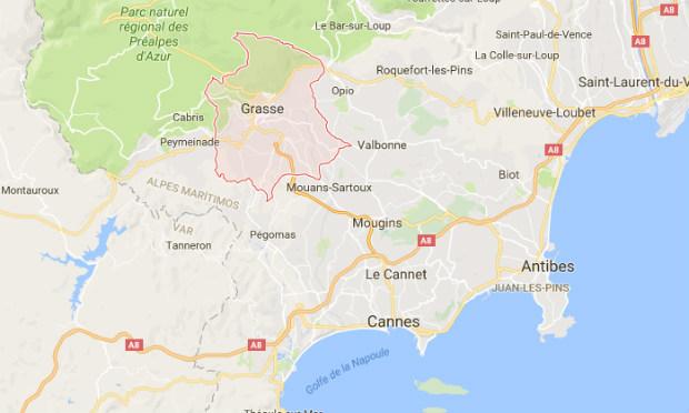 O tiroteio ocorreu em Grasse, sudeste da França. / Foto: Reprodução/ Google Maps