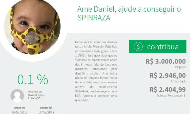 Família precisa arrecadar dinheiro para conseguir remédio Spinraza / Foto: reprodução