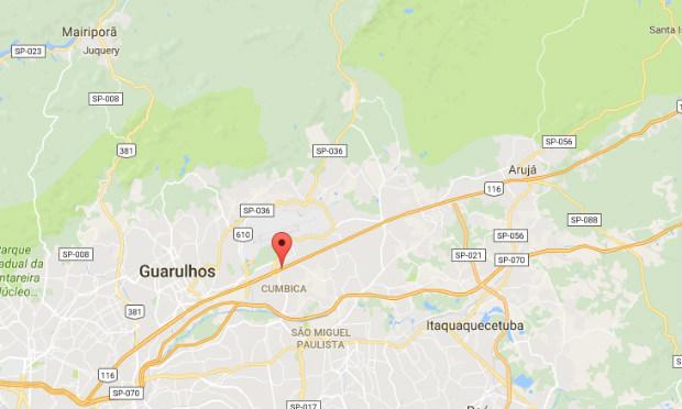 O acidente ocorreu na Via Dutra, entre Guarulhos e Arujá, na Grande São Paulo. / Foto: Reprodução/ Google Maps